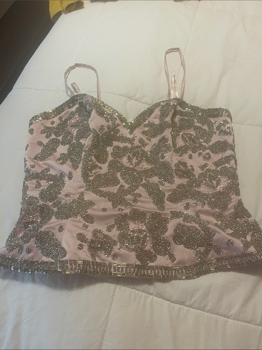 Pink Sequin Embellished Camisole Top
